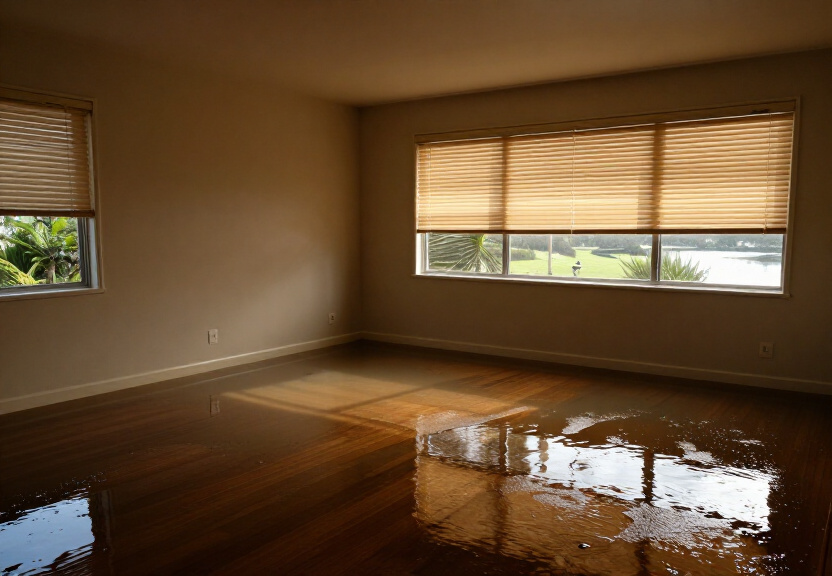 Swollen and warped floorboards in a Dee Why property